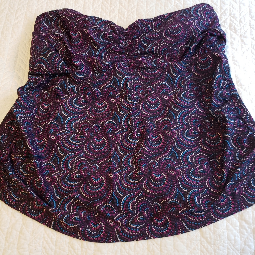 Women's Purple and Blue Underwire Tankini Swim Top